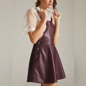 NWT Maeve Faux Leather Pinafore in XS